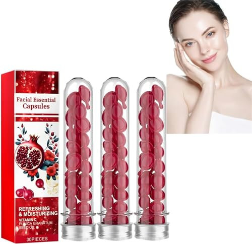 Face Serum Capsules,Vitamin C Brightening Essence Capsules,Hydrating Repairing Serum Capsule,Improving Skin Tone Pore Reduction Firming Skin PVC Liquid,Face Serum for Dry Skin (3 Pcs)