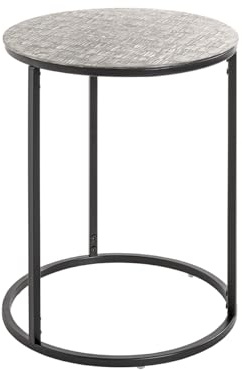 HAKU Beistelltisch rund schwarz Silber Metall runder Couchtisch klein - Maße: H 52 x Ø 41 cm Style: Modern