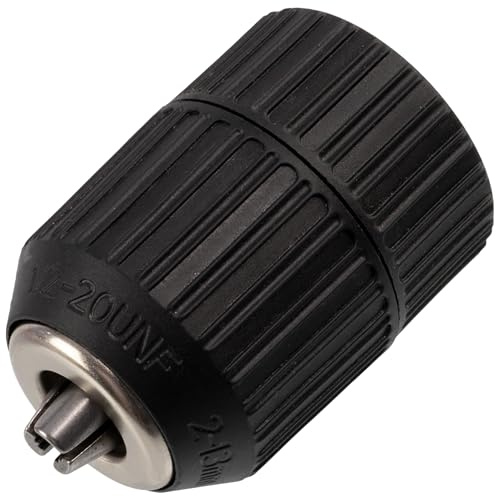 AERZETIX C77156 Mandrin Auto-Serrant pour Visseuse Perceuse Portative | Forets 2 à 13 mm, Sans Clé, Taraudé, Filetage 1/2'' x 20 UNF