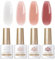 BORN PRETTY Jelly Gel Nail Polish Nude Pink Milky White Rose Gel Polish Set Sheer Clear Crystal Translucent French Manicure Gel for Salon DIY Home 4Pcs