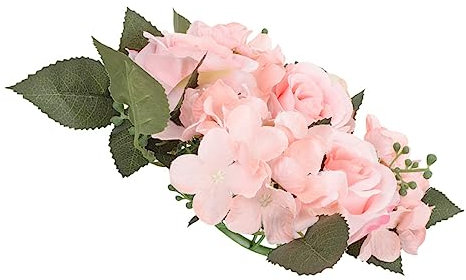 PRETYZOOM Künstlicher Rosenkerzenhalter Für Hochzeitsdekorationen Säulenkerzenkranz