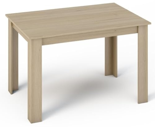 MATKAM Tisch Kongo H 75 x B 120 x T 80 cm, Schlichte, geradlinige Optik, laminierte Möbelplatte, Kratzfest, wasserabweisend, fleckenabweisend (Sonoma Eiche)