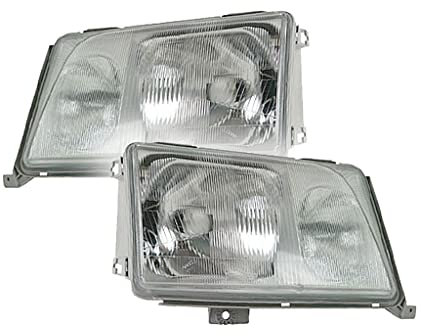 Autoteile Gocht Set Hauptscheinwerfer Scheinwerfer H3 H4 Ohne Blinker + Set Satz Links und Rechts Kompatibel mit Mercedes S124 Kombi 93-96