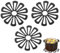 3 Pcs Trivets For Hot Pans, Heat Mats For Kitchen, Trivet, Kitchen Worktop Protector, Heat Resistant Non Slip,Heatproof Mat For Bowl Dishes Pot (Black 16.8cm)