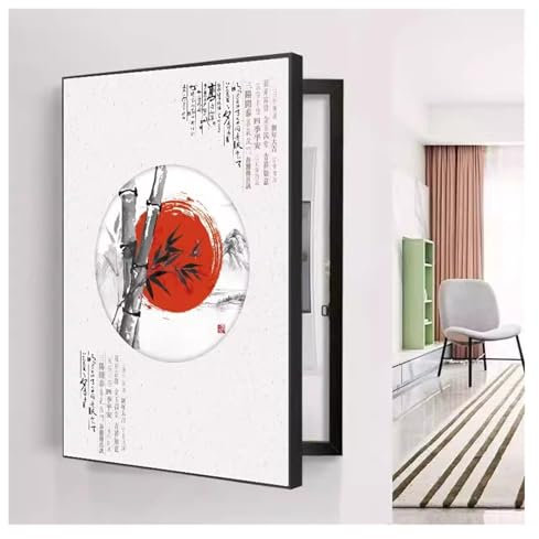 AFGZQ Zähler Abdeckung Verteilerkasten Verstecken Gemälde, Sicherungskasten Abdeckung Schrank DIY-Wohnzimmer Wanddekoration Malerei, Zählerkasten Schutzkasten(Black,50x70cm)
