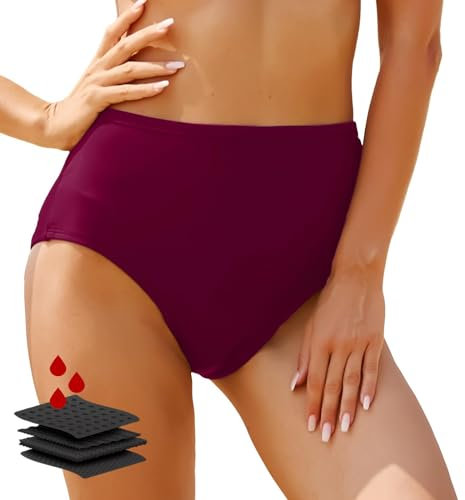Costumi da Bagno per Bikini Costume da Bagno Mestruale per Ragazze e Adolescenti Pantaloni da Bagno a Vita Bassa Biancheria Intima Mestruale a Prova di Perdite Costumi Assorbenti per Ciclo Mestruale