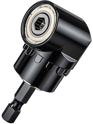 105° Black Metal Angle Wrench, Multifunctional Angle Bit Holder, 1/4 Inch Hexagonal Bit Cordless Screwdriver Angle Drill Attachment, Durability Right Angle Drill, for Drilling Narrow Spaces