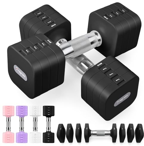 Fragraim 5 KG x 2 Verstellbar Hanteln Set für Frauen Männer Handgewichte Sets Kurzhanteln Verstellbar für Heimfitnessstudio Training Krafttraining Geräte