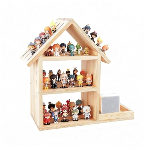 Nastopee to-nie Regal Kinderzimmer Hausform für bis zu 85 to-nie - to-niebox Regal für to-nie Box und Figuren - Wandregal & Tischregal für Kinderzimmer to-nieregal Für Jungen & Mädchen