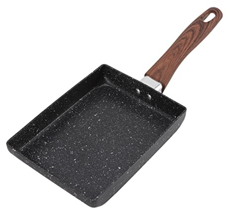 Fictory Tamagoyaki - Sartén japonesa para tortillas, aluminio cuadrado antiadherente, diseño fácil de voltear, mango de madera, cocina multiusos, calidad asequible