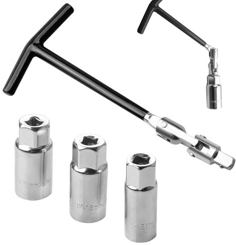 Othrion 4 Pcs 3/8 Inch Spark Plug Removal Tool,16/18/21 mm Spark Plug Wrench Set,for Car Motorcycle Sparks Plugs Remover Socket Set,Spark Plug Spanner