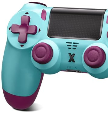 Glitfix Wireless Controller für PS-4, Controller Wireless für PS-4/Pro/Slim/PC, Bluetooth Gamepad Joystick mit Dual Vibration Touch Panel 3.5mm Audio Jack Six-Axis