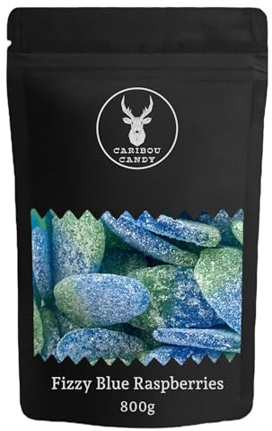 Fizzy Blue Raspberries – 800g Sweet Bag – Sour Tangy Blue Raspberry Jelly Sweets Perfect for Sharing, Gifts & Parties