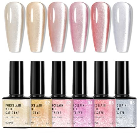 GZSYY UV Nagellack Cat Eye UV Gel 6PCS Gel Nagellack UV Gel Nail Polish Magnet Nagellack