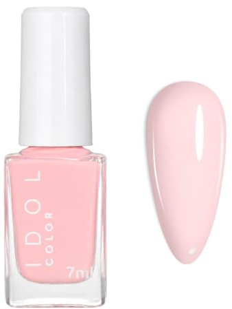 Nail Varnish - Baby Pink Nail Polish Quick Dry - 7ml Light Pink Nail Varnish with High Gloss Finish - Air Dry No UV Lamp Nail Colour for DIY Manicure, Everyday Wear & Nail Art