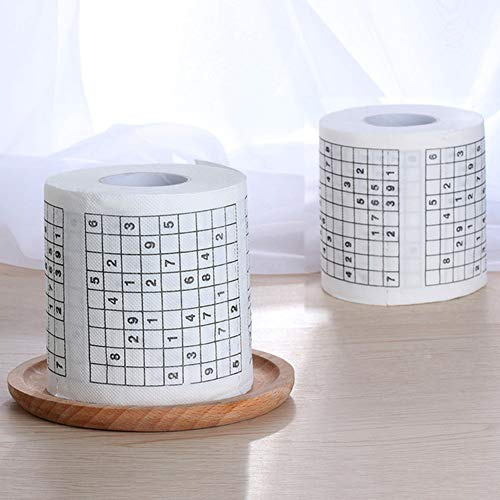 POENVFPO Lustiges Zahlen-Sudoku-Toilettenpapier mit Aufdruck für Großen Spaß zu Hause oder Im Café, Weiches und Flexibles Holzzellstoffmaterial, 130-g-Rolle (Wie gezeigt)