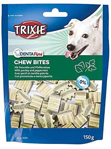 TRIXIE Chew Bites - Hundesnack mit Petersilie & Pfefferminze - unterstützen Zahnpflege & frischen Atem - 150 g - 31501