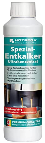 HOTREGA Spezial-Entkalker Ultrakonzentrat 250ml | Entfernt Kalk in Kaffeevollautomaten, Padmaschinen, Thermoskannen & Wasserkochern | Materialschonend