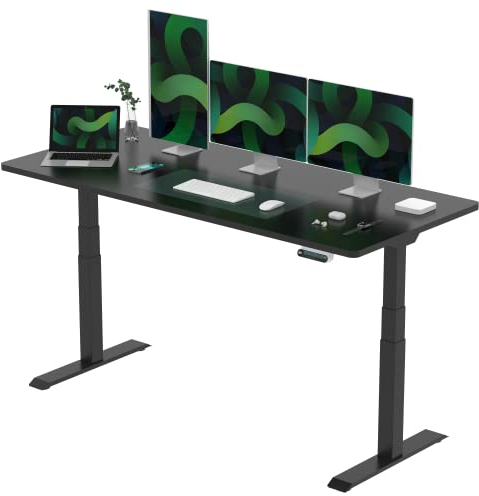 FLEXISPOT E6 Elektrisch höhenverstellbarer Schreibtisch 180x80 cm | Ergonomischer Steh-Sitz Tisch mit Memory Funktion | Beugt Rückenschmerzen vor & Macht produktiver (Schwarz, Gestell Schwarz)