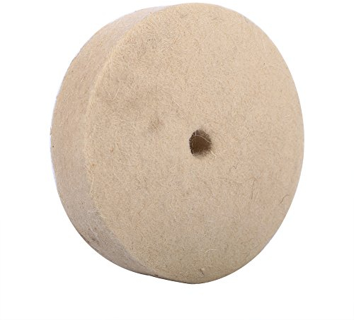 Set di 4 dischi in lana per lucidatura, rotondi, morbidi, in feltro, 100 x 25 mm, colore beige