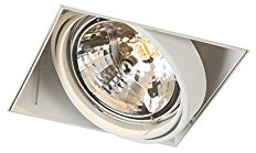 Qazqa - Recessed Spotlight White AR111 Swivel and tilt trimless - Oneon- - Modern - Suitable for LED G53 | 1 Way Light - Steel Recessed Way Light - Suitable for Living Room I Kitchen I Bedroom I