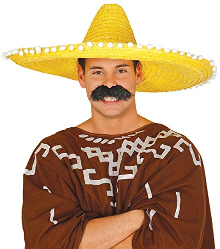 FIESTAS GUIRCA | Sombrero Mexicano de Paja (60 cm) - Accesorio de Fiesta para Celebraciones de Verano y Graduaciones - Ideal para Eventos Temáticos de México y Fiestas de Disfraces - Adulto Unisex