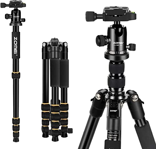 ZOMEi Camera Tripod 62 Light Weight DSLR Tripod with Ball Head Quick Release Plate and Carrying Case (Aluminum Tripod)