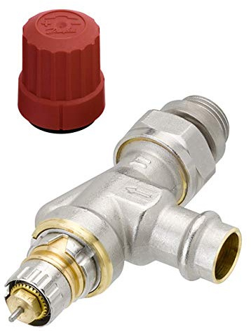 Danfoss Ventilgehäuse RA-N 15 UK Axial Pressfit R 1/2 UK Axial matt vernickelt 013G3239