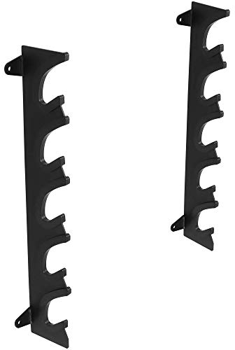 GORILLA SPORTS® Langhantel Wandhalterung - 5 Aufnahmen, bis 300kg Belastbar, aus Stahl, Schwarz - Hantelstangen Wandhaken, Wandbefestigung, Hantelstangenhalterung, Hanteln Halterung für Wandmontage