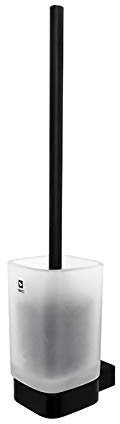 Nimco Kibo - Escobillero de Pared con Soporte, Cristal Esmerilado/Negro Mate Ki-14094CN-90