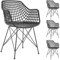 IDIMEX Gartenstuhl Alicante im Retro Design, Stühle Küchenstuhl Essstühle Armlehnstuhl, im 4er Set, Kunststoff in schwarz
