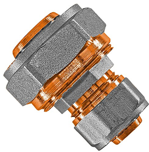 MegaHaustechnik Reduzierung Kupplung 32 x3,0mm auf 20x 2,0mm Außendurchmesser reduziert Mehrschicht Aluminium Verbundrohr Schraub Fitting aus Messing mit Klemmring Verschraubung Muffe Reduzierung