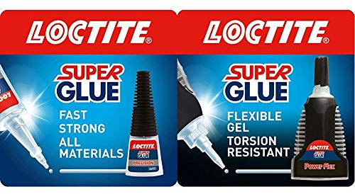 Loctite Instant Super Glue for Various Materials, Easy to Use Clear Glue, 1 x 5g & Super Glue Power Flex Control, Flexible Super Glue Gel, Superglue with Non-Drip Formula, 1 x 3 g