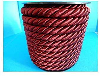 PIZZITALIANI Cordones Pasamaneria - Cordon Trenzado 10 mm X 10m color Rojo Burdeos, Cuerda Trenzada, Cuerdas para Cortinas, Costura Creativa, Bricolaje, Artisanat