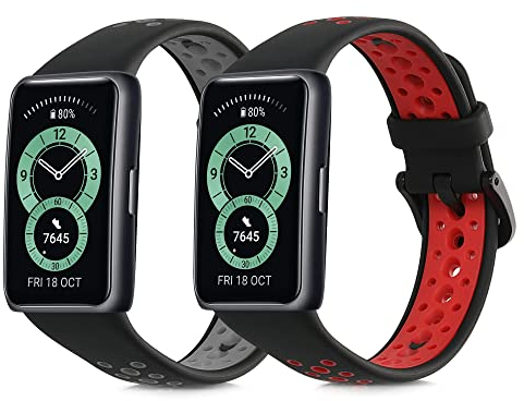 kwmobile Pulsera compatible con Huawei Band 6 correa - 2x Correas de silicona flexible - Tamaño ajustable