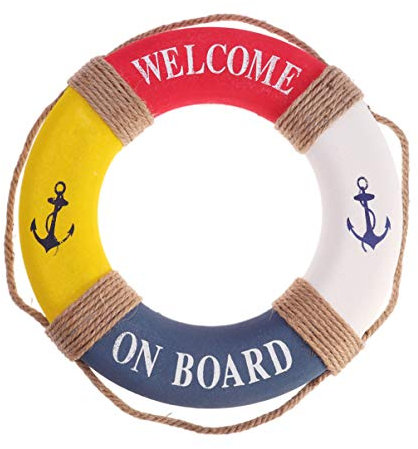 GANAZONO 1stück Mediterraner Hängender Rettungsring Dekoration Rot Und Gelb Stilvolle Wanddeko Für Restaurant Bar Und Festlichkeiten