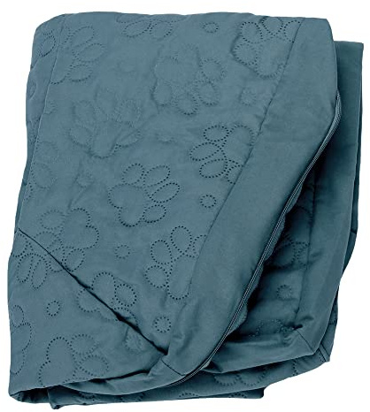 FurHaven Pinsonic Quilted Paw L Shaped Dog Bed Replacement Cover - Bluestone, Jumbo (X-Large)
