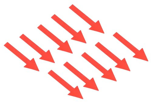 PATIKIL 2x1 4Set/40Stk Pfeil Aufkleber Richtungsschild PVC Klebender Abziehbarer Bodenaufkleber Für Boden Wand Markierung Rot