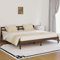 WIFESE Doppelbett Massivholzbett Kiefer 200x200 cm Honigbraun Jugendbett Bettgestell Betten Palettenbett Bettrahmen mit Komfortables Kopfteil Moderner Stil Langlebig Geeignet für Jedes Schlafzimmer