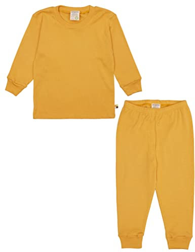 loud + proud Unisex Kinder Feinripp, Bio Baumwolle Und GOTS Zertifiziert Schlafanzug, Curcuma, 122-128 EU