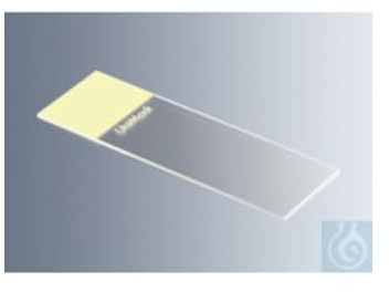 Marienfeld UniMark Kalknatronglas Mikroskop-Objektträger mit 90° Geschliffenen Kanten, Standardverpackung, Gelb, 76 mm Tiefe, 26 mm Breite, 1 mm Stärke, 2500 Stück