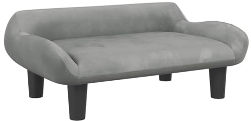 vidaXL Hundebett Hellgrau 70x40x24 cm Samt