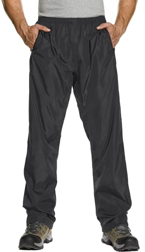Asfixiado Regenhose Herren Fahrrad Leichte wasserdichte Winddichte Outdoorhose zum Wandern Camping Trekkinghose Motorrad Regenhose(1088 Schwarz 2XL)