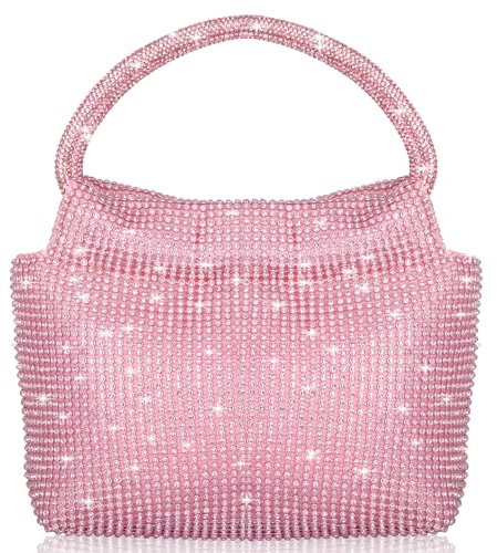 Beaguful Sacs à main pour femme avec strass et paillettes, rose