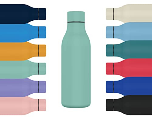 Mi Ko Mi Ka Botella de Agua de Acero Inoxidable - Botella Térmica Reutilizable de Diseño 550ml | Sin BPA | Mantiene 24H Frio / 12H Calor | Termo y Hermética - Doble Pared a Prueba de Fugas (Verde)