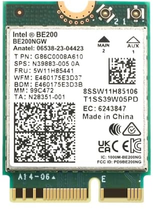 New Wi-FI 7 Bluetooth 5.4 Intel BE200 WiFi Card BE200NGW 2.4/5/ 6 GHz 5.8 Gbps for Windows 11 PC Laptop, Not Support AMD