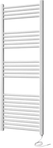 Greened House White Electric Heated Towel Rail Straight 500mm W x 1200mm H