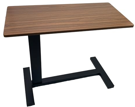 Beistelltisch auf Rollen, 80x40cm Schreibtisch Höhenverstellbarer Laptoptisch Beistelltisch Metall, Mobiler Stehtisch Sofatisch für Wohnzimmer, Schlafzimmer, Höhenverstellbarkeit 66cm bis 90cm