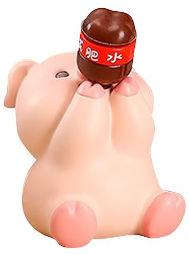 PRETYZOOM Ornamente Tier Auto Topper Minikuchen schreibtischdeko Schreibtisch Dekoration Desktop-Dekor Dekorationen für Gartenszenen Karikatur Skulptur Puppe Statue Kunsthandwerk Harz Rosa