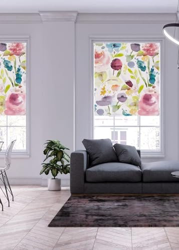 Lister Cartwright Floral Autumn Patterned Roller Blinds (180 x 160 cm) | Blackout Blinds for Windows | Bedroom, Bathroom, Kitchen & Door Window Blinds | Easy Fit Child Safety Roller Blinds
